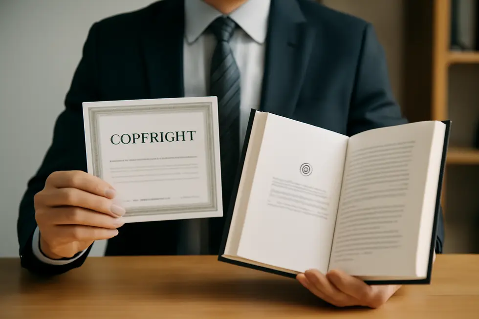 The essential elements of a book copyright notice displayed on a copyright page.