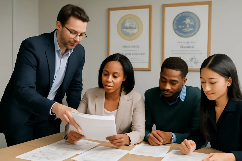 Business owners receiving expert guidance on proper entity formation and document filing.