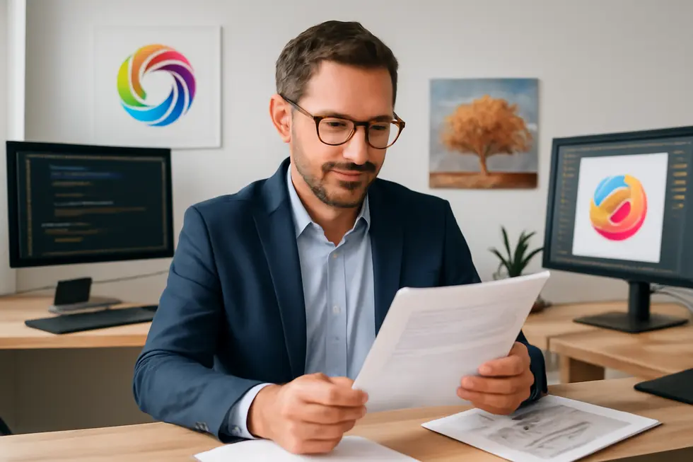 Business owner securing valuable creative assets with copyright to protect intellectual property rights.