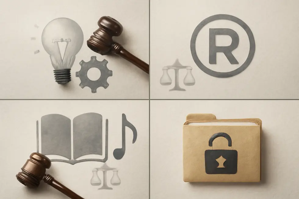 Visual representation of intellect and creativity depicted as intangible property, emphasizing the non-physical nature of intellectual property.