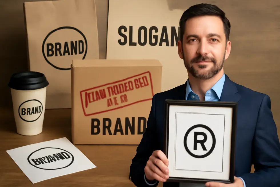 Business owner consulting IP attorney on protecting brand from confusingly similar marks.