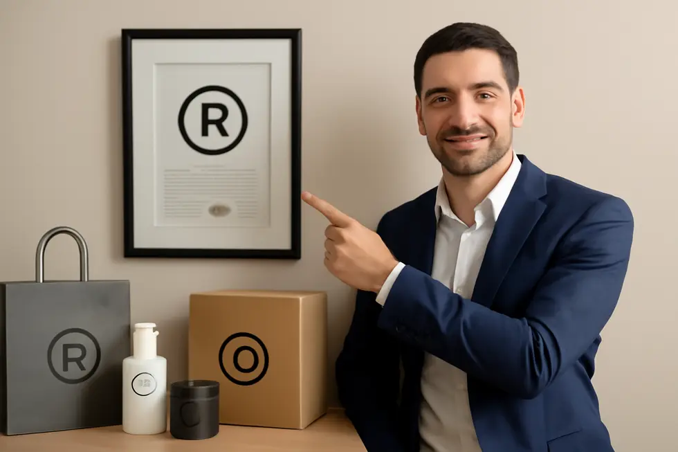 A business owner evaluates trademark criteria necessary for a company name eligibility.