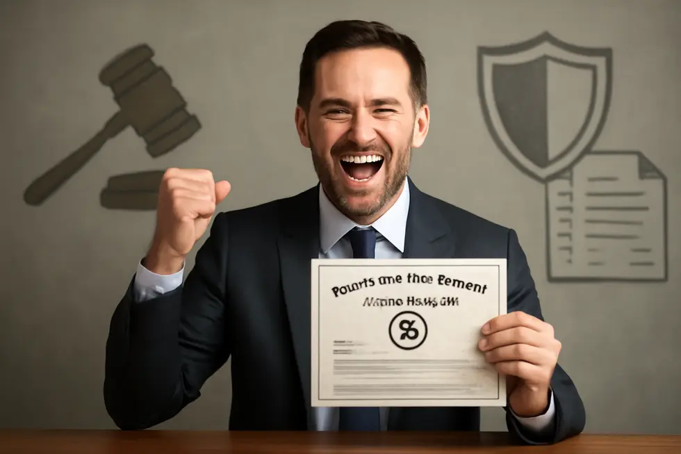 A business owner consulting trademark registration documents with USPTO representation to understand trademark eligibility.