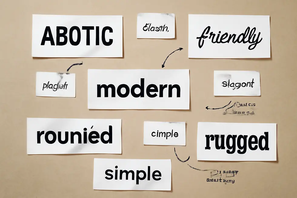 A workspace illustrating iconic wordmark logos and the foundational concept of text-based brand identity.
