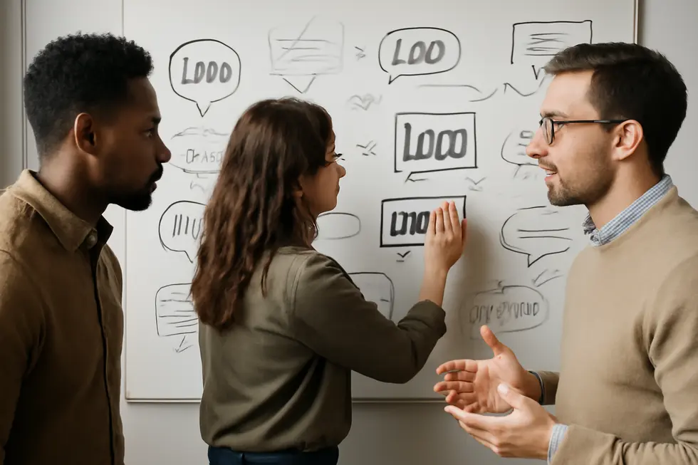Visualizing why patenting a saying is impossible and how trademarks offer the true protection alternative.