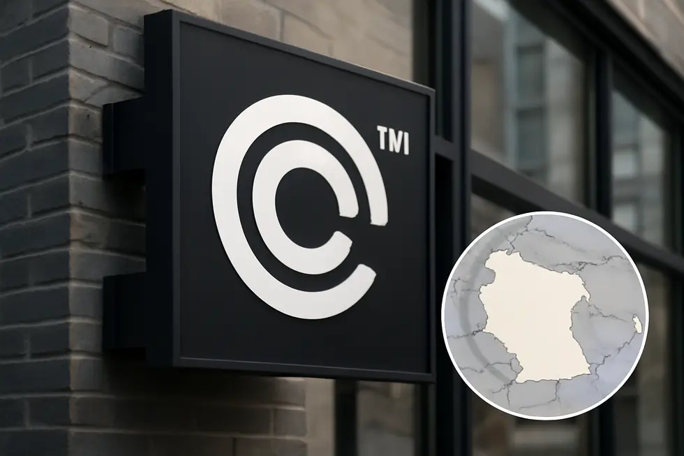 A visual representation distinguishing why business names cannot be copyrighted.