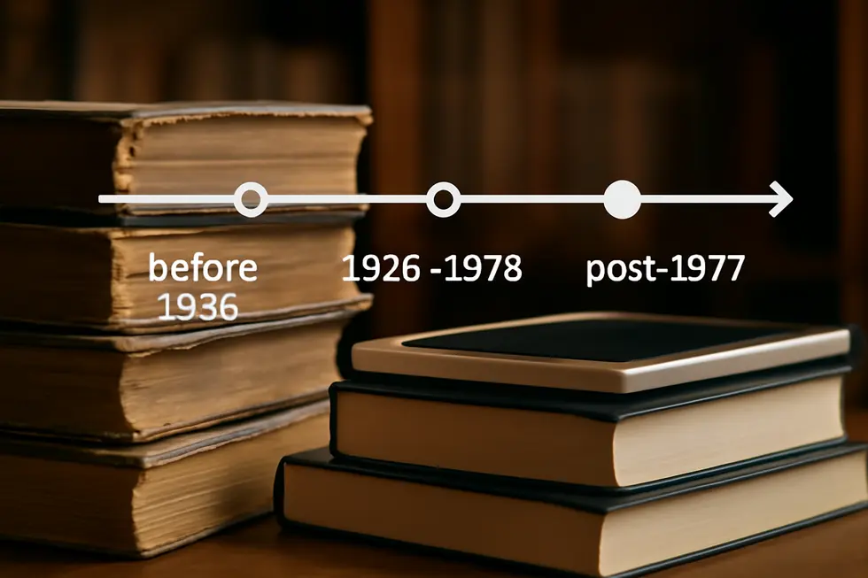 Illustration contrasting copyright protection with public domain access, highlighting their foundational roles.