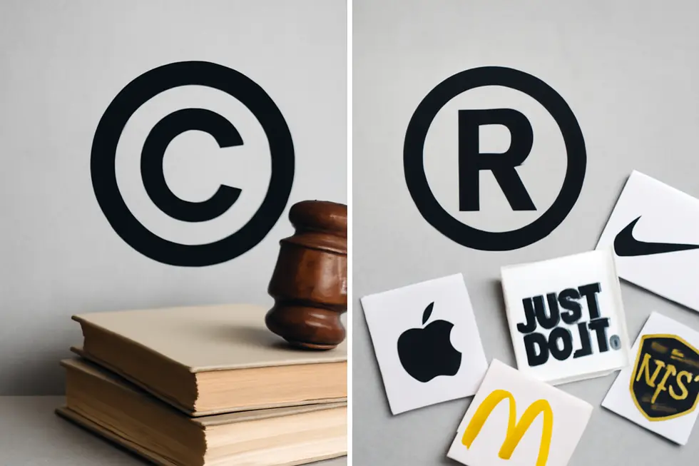 Visual representation of the legal limitation: copyright cannot protect short phrases or slogans.