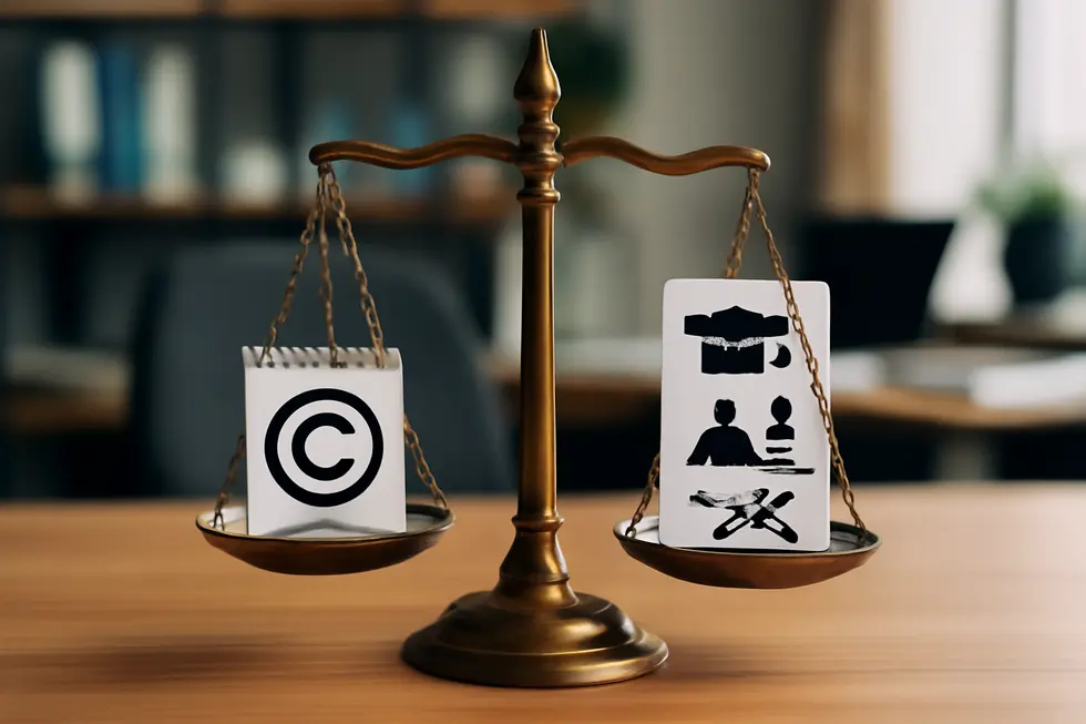 A business owner consulting copyright legal documents to understand the framework securing creative works.