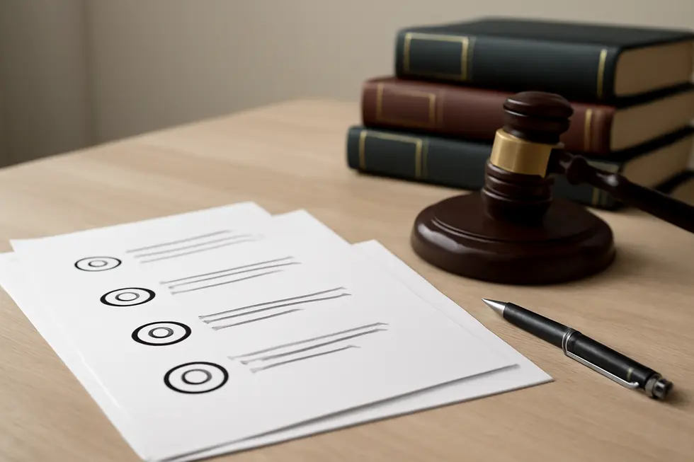 Copyright notices with symbols and legal elements illustrating foundational copyright formats and legal implications.