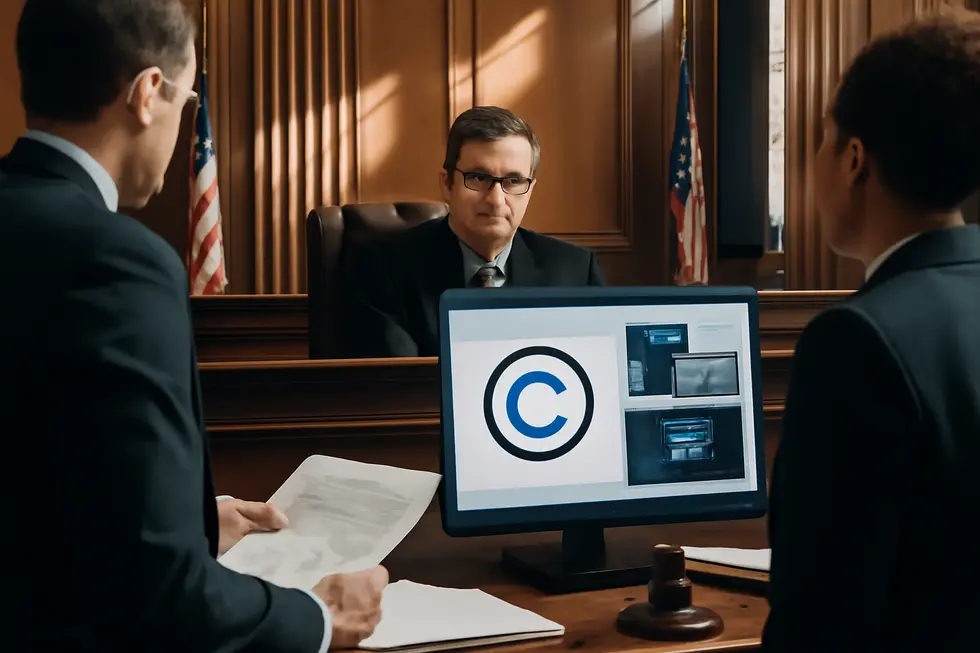 Visual representations of copyrighted illustrations, photographs, and maps relevant to business assets.