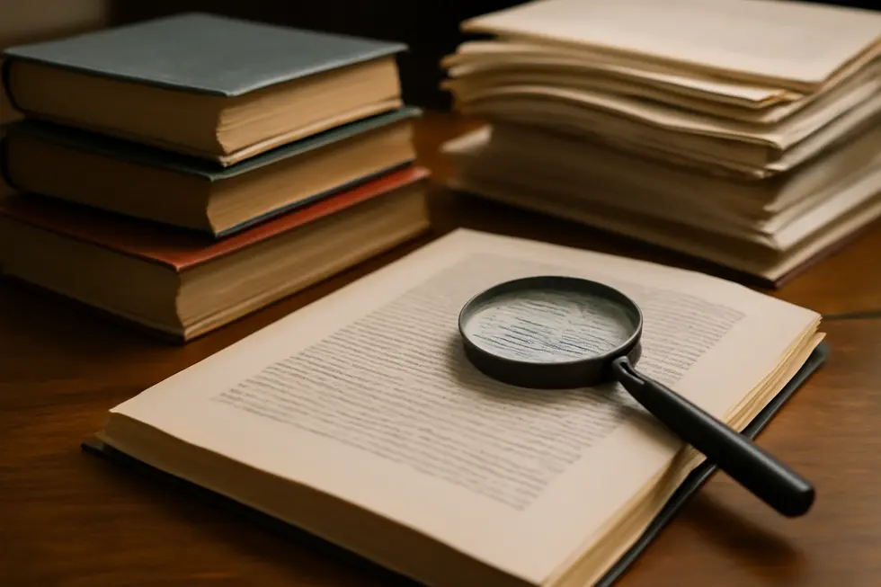 Business owner reviewing documents illustrating copyright limits on single words and phrases.