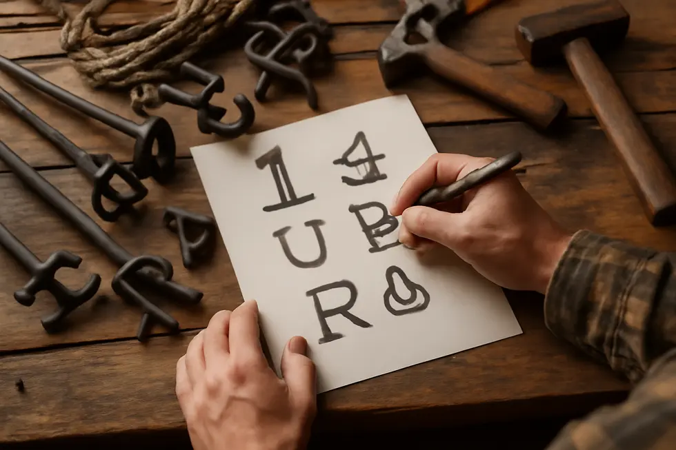 A livestock business owner designing a unique and distinctive livestock brand, highlighting the importance of originality and compliance.