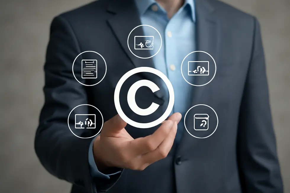 Creative professional illustrating the concept of originality in the copyright process.