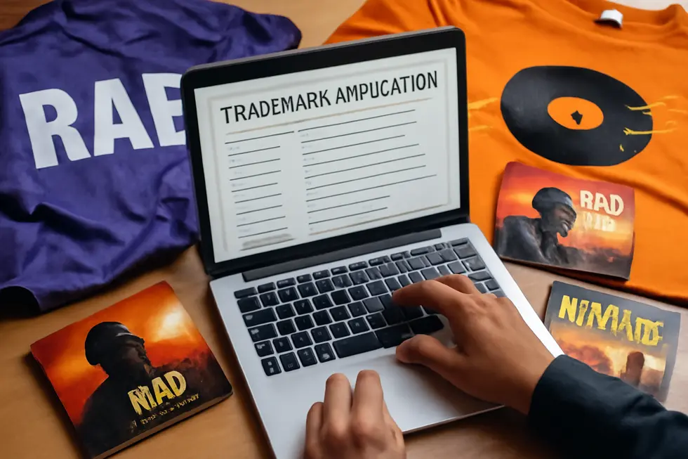 A professional conducting a comprehensive USPTO search to ensure rap name clearance.
