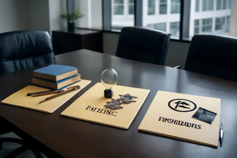 Visual representation of the foundational concepts of copyright, patent, and trademark in a business context.