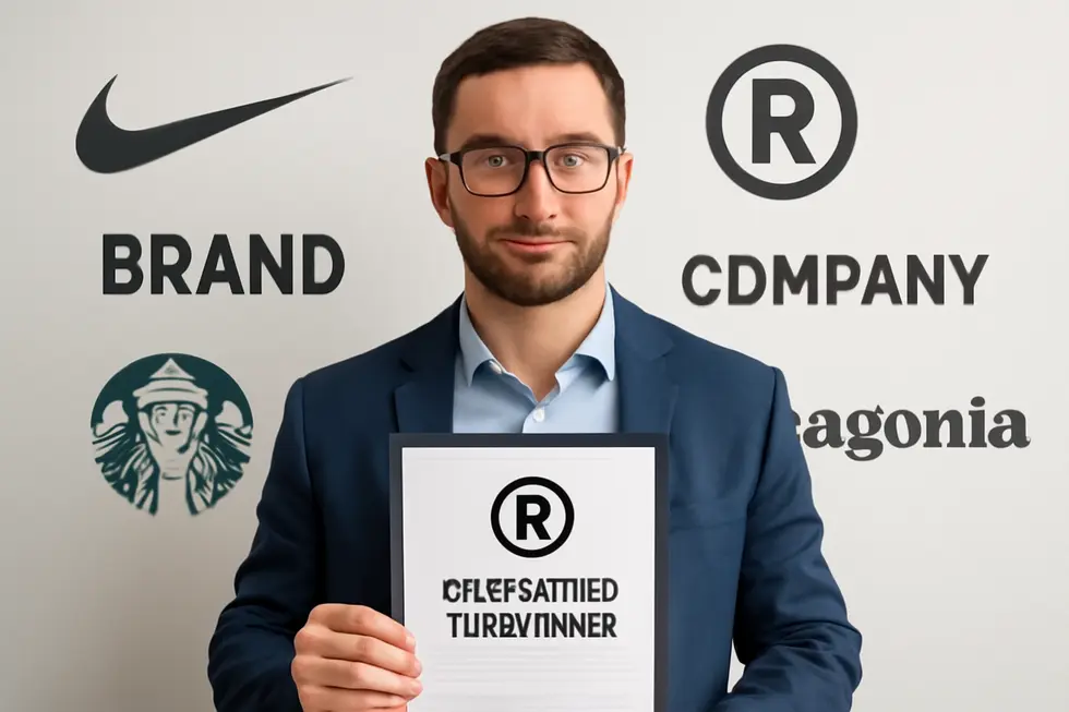 Visualizing the confusion around copyrighting brand elements like names and logos.