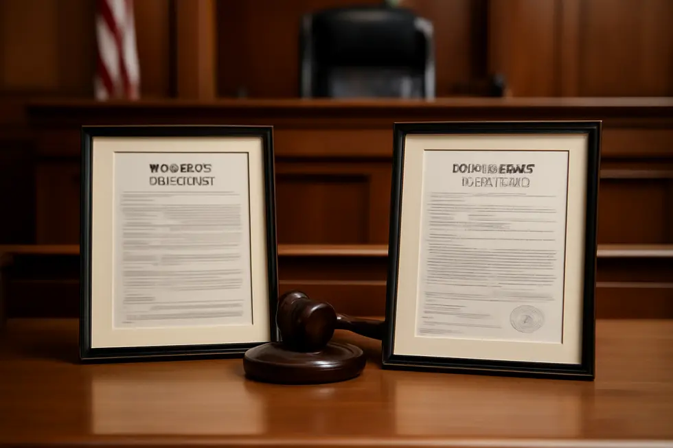 Visual contrast between trademarks protecting brand elements and copyrights safeguarding creative works.