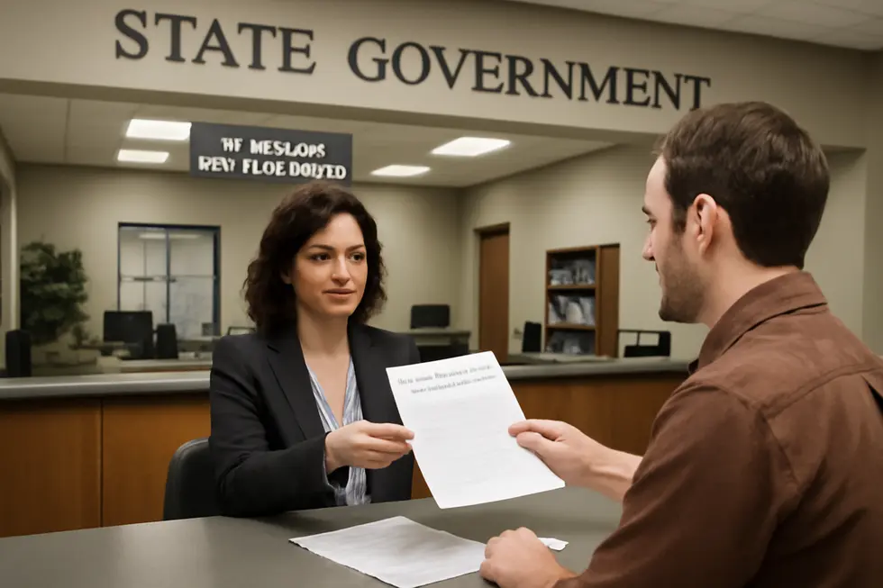 Illustration of registering an LLC business name at the state level, highlighting state authority and documentation.