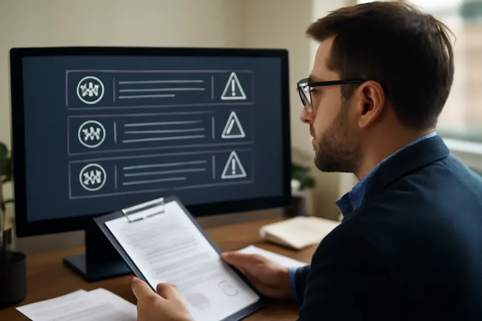 Business owner conducting a thorough trademark search online to ensure their business name is available for registration.