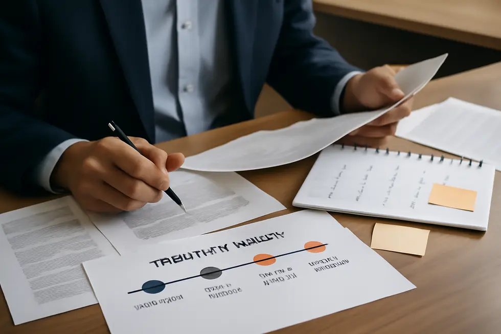 A business owner researching and selecting a unique trademark name using the USPTO database.