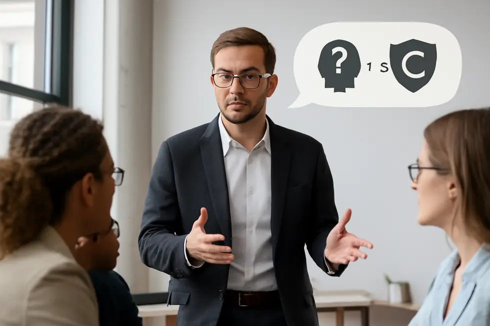 Visualizing the confusion around copyrighting brand elements like names and logos.