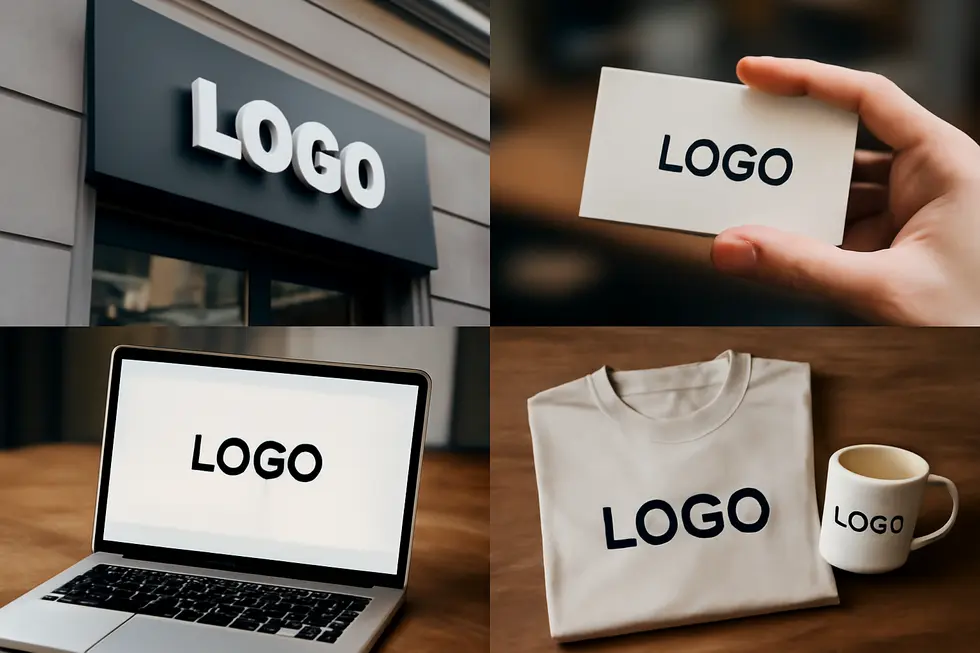 A workspace illustrating iconic wordmark logos and the foundational concept of text-based brand identity.