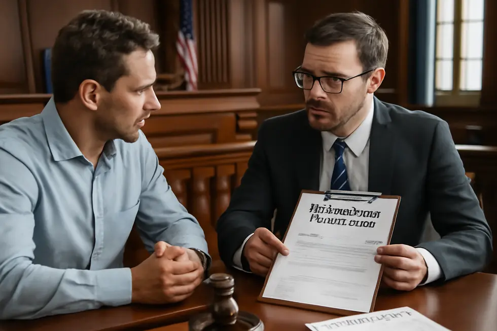 Business owner reviewing creative work with digital copyright symbols illustrating automatic protection.