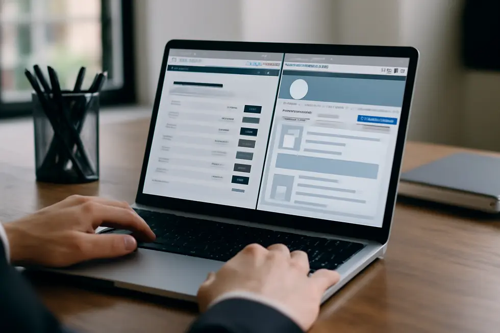 A business owner verifying the availability and uniqueness of a business name using state and USPTO databases.