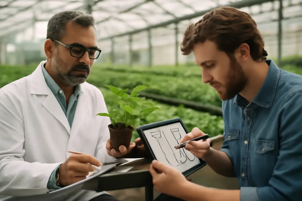 An inventor in a lab environment developing new technology safeguarded by patents.
