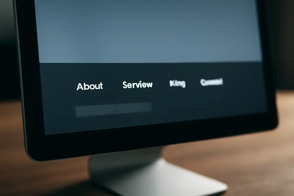 Business owner reviewing the significance of a copyright message on a website to protect digital content.