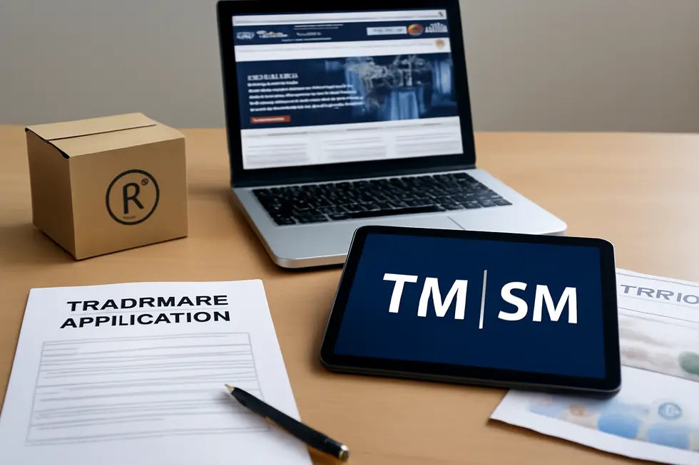 Visual representation of the legal framework differentiating trademarks and service marks.