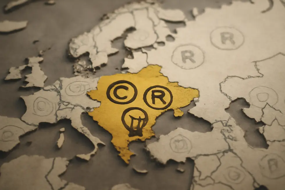 Business owner examining documents that define the scope of domestic intellectual property rights.