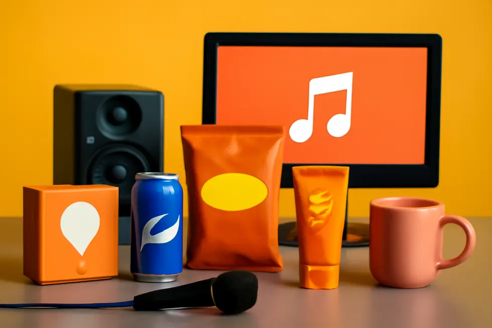 A collaborative team developing unique brand elements that illustrate the core functions of trademarks.