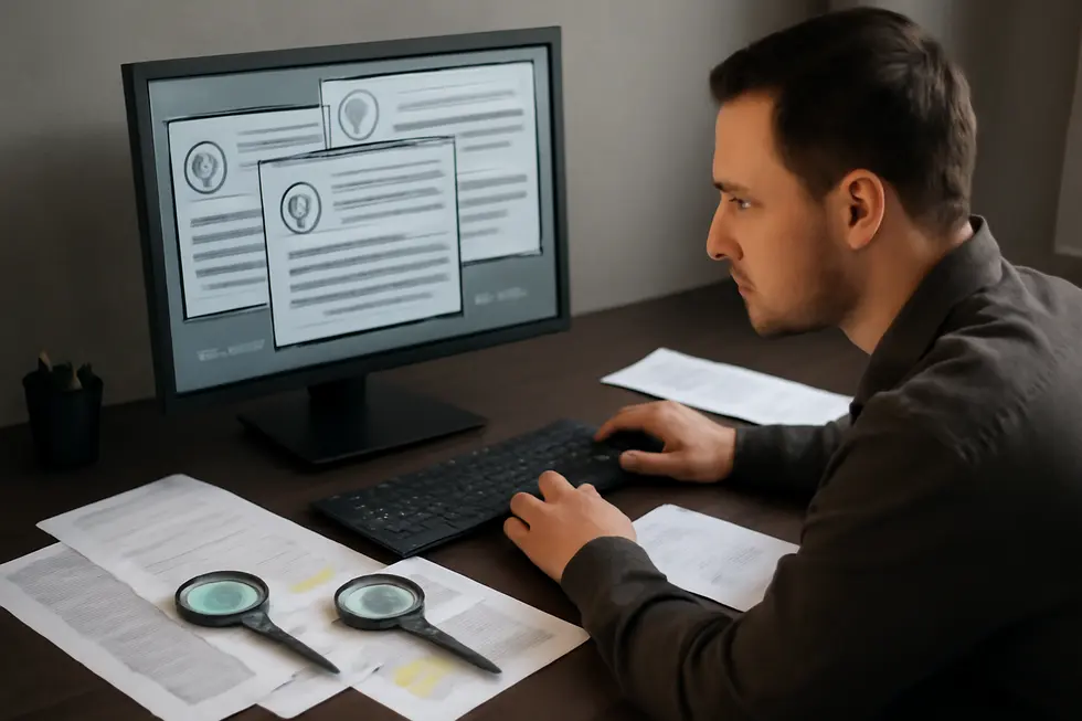 A business owner conducting a detailed trademark search to ensure name availability before application.