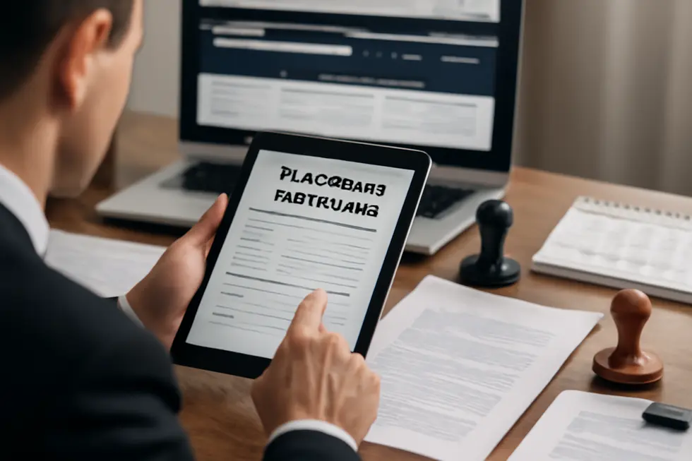A business owner reviewing trademark elements, symbolizing the core components and purpose of trademark law.