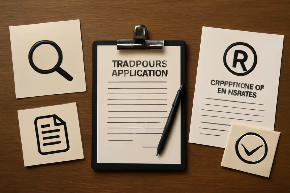 Visualizing the confusion around copyrighting brand elements like names and logos.