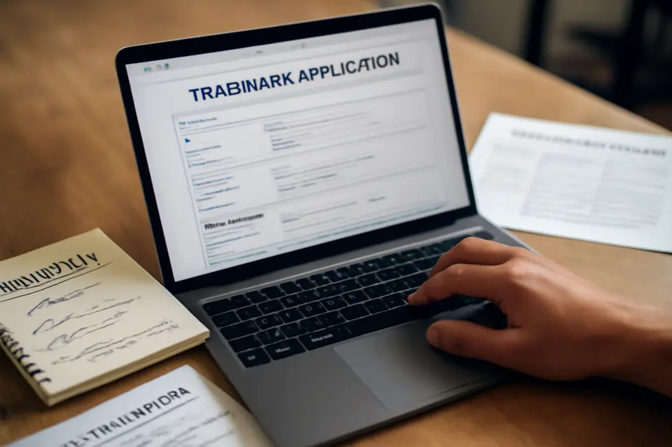Illustration contrasting patents and trademarks to clarify protection types for business owners.