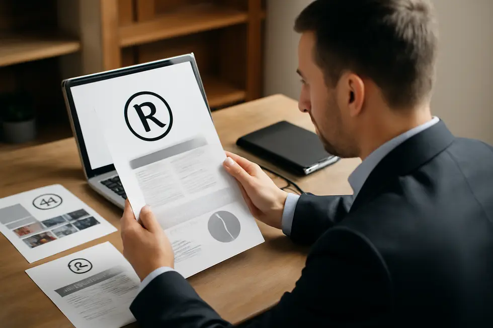 Proper placement of the ® symbol on product packaging highlights correct registered trademark use.
