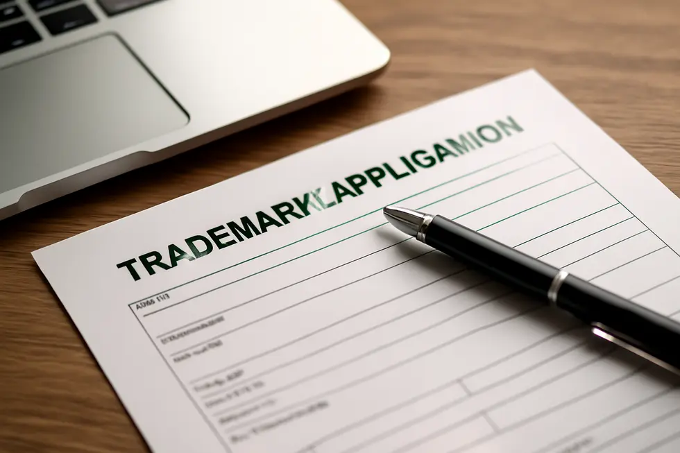 Illustration contrasting trademark protection of artist names with copyright protection of creative works.