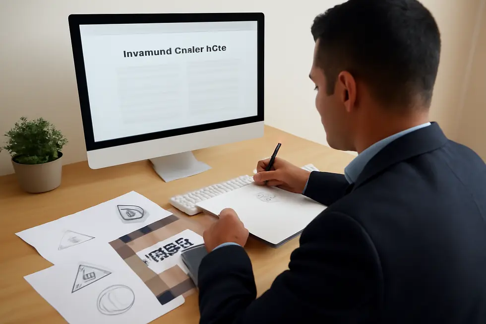 Business owner conducting a trademark availability search and preparing for registration to protect their brand identity.