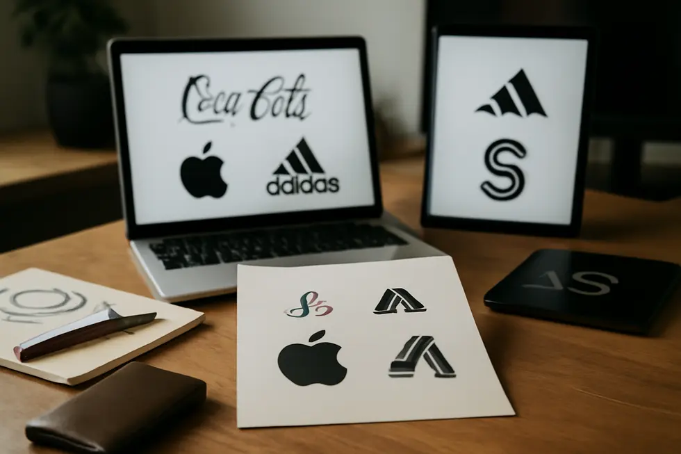 A visual representation of different trademark types and logo classifications used by companies to build brand identity.