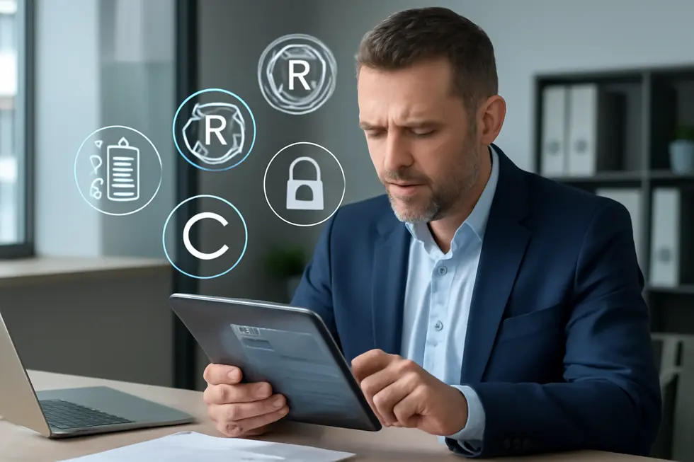An entrepreneur learning the fundamentals of IPR and copyright to protect business assets.