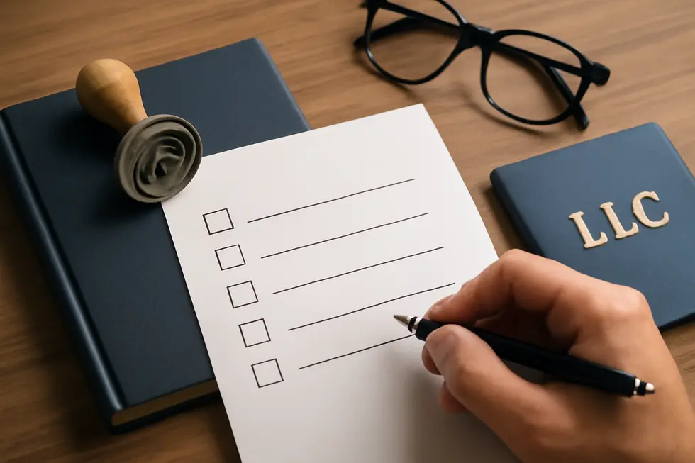 Identifying business priorities in securing a trademark or establishing an LLC.