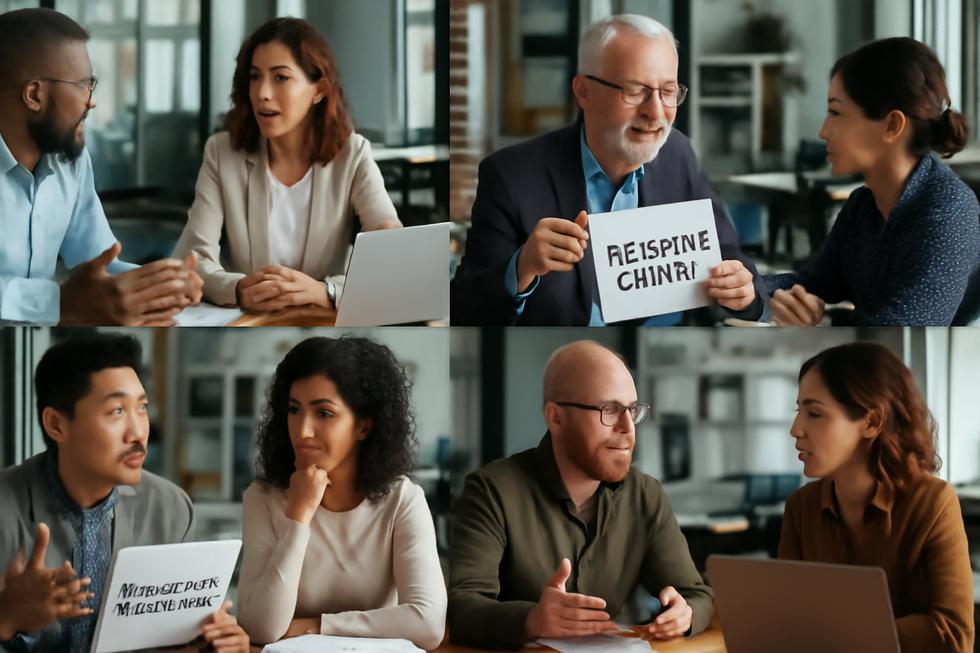 A diverse group of business owners in discussion, emphasizing the need to navigate company names across states.