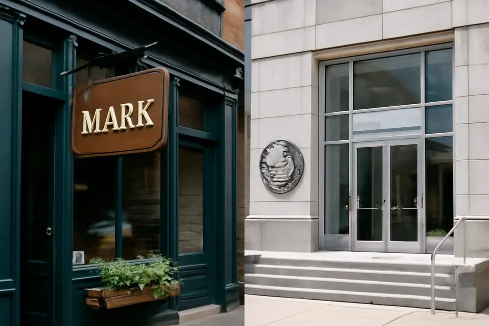 Business owner reflecting on the importance of service marks in branding.