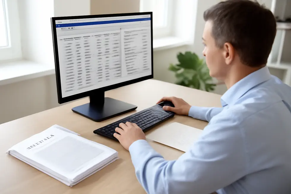 A business owner conducting a comprehensive trademark search on the USPTO database to ensure slogan name uniqueness.