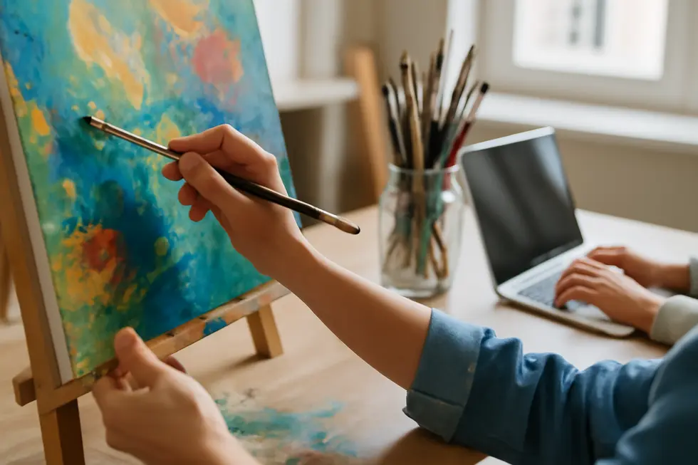 An artist and writer producing original works protected by copyright laws.