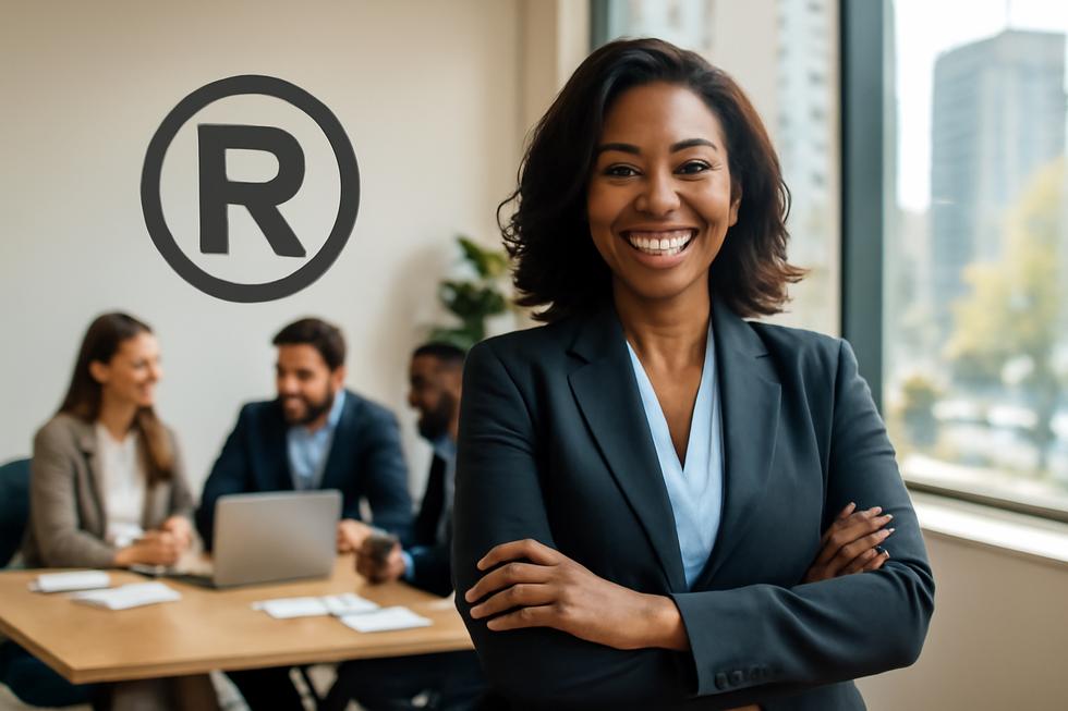 An image showing a successful business environment, embodying the benefits of a registered service mark.