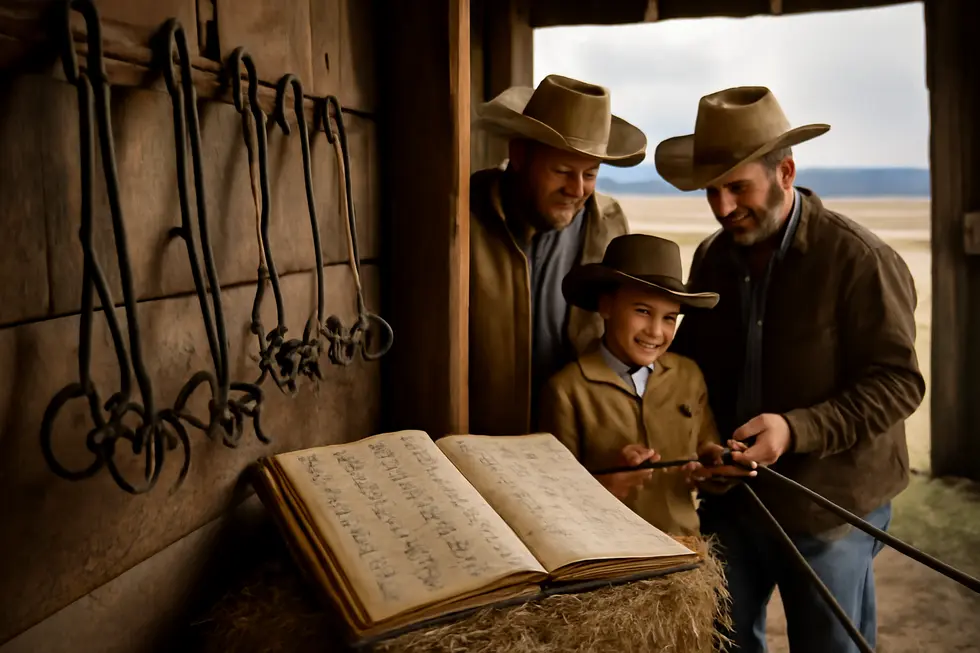 A rancher applying a registered cattle brand alongside digital brand registry records illustrating the legal framework for livestock ownership.